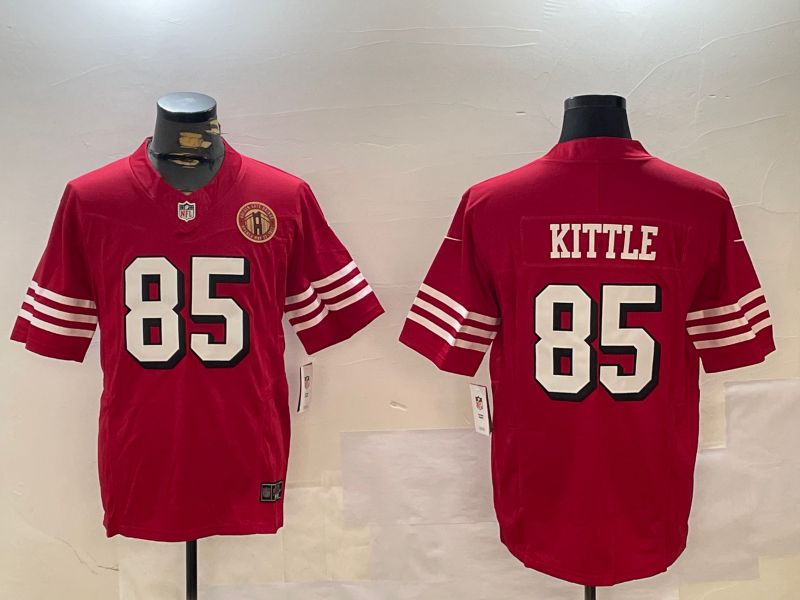 Men San Francisco 49ers #85 Kittle Red three generations 2024 Nike Limited NFL Jersey style 4->->